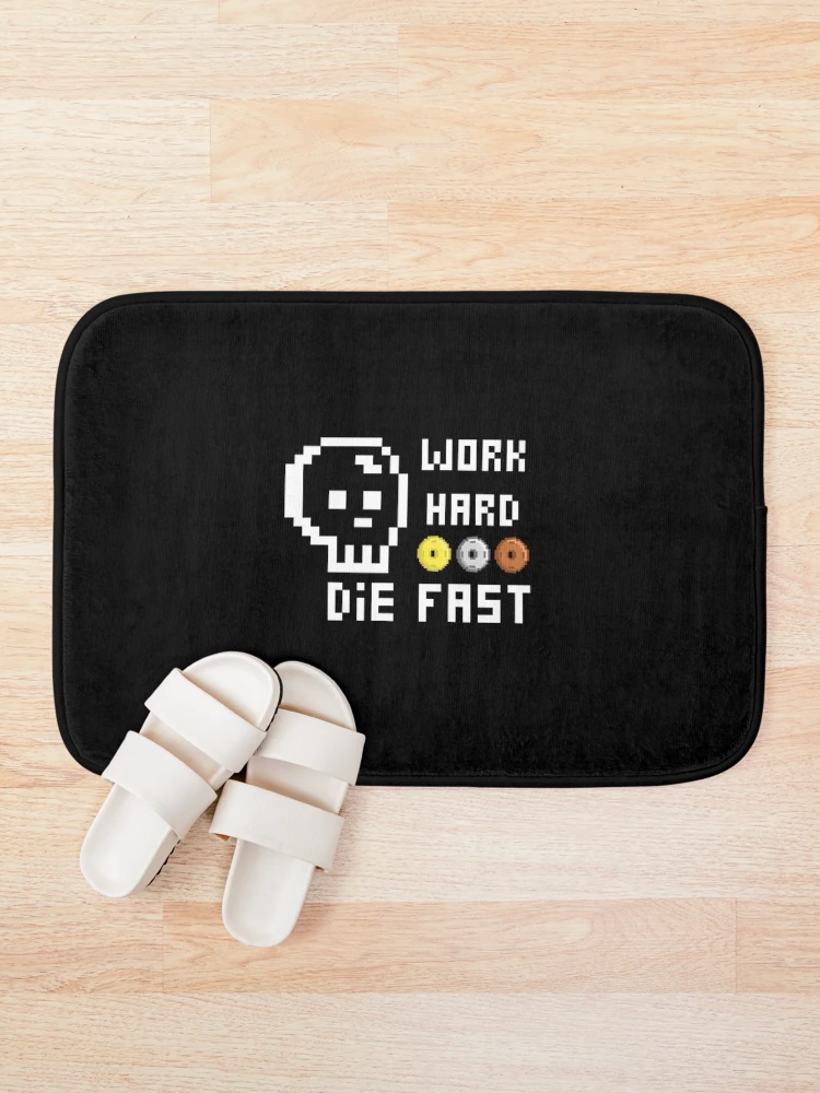 Thumbnail 1 of 6, Bath Mat, work hard die fast designed and sold by my-head.
