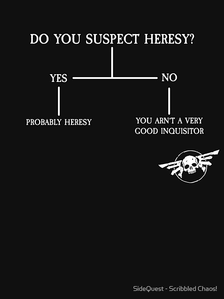 Imagen 7 de 7, Camiseta esencial con la obra ¿Herejía?, diseñada y vendida por SideQuest - Scribbled Chaos!.
