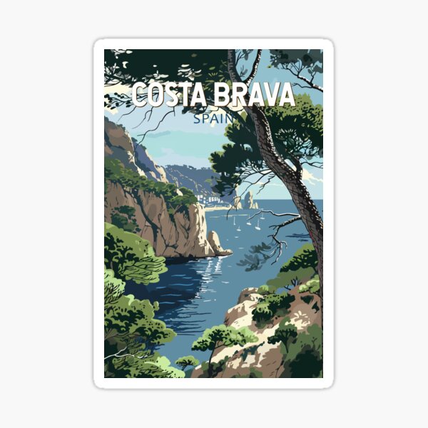 Item preview, Costa Brava España Viajes Arte Vintage designed and sold by KrisSidDesigns.
