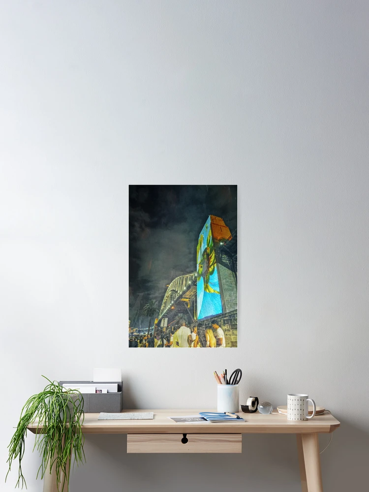 Thumbnail 2 of 3, Poster, Harbour Bridge Pylon NYE designed and sold by Melinda Ison - Poor.