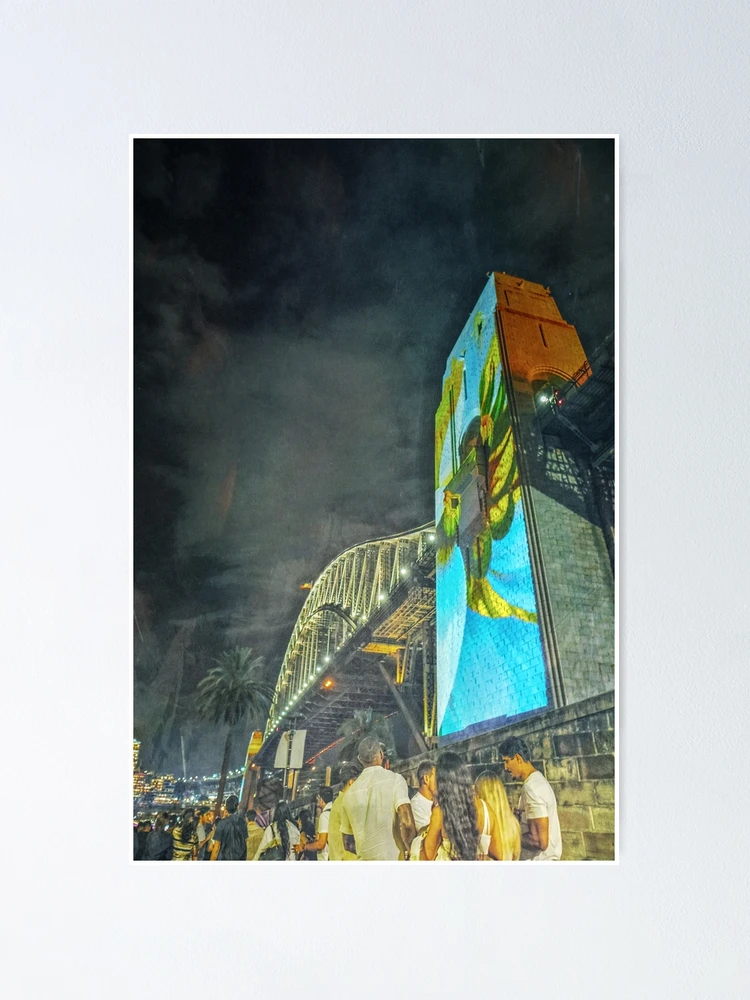 Thumbnail 1 of 3, Poster, Harbour Bridge Pylon NYE designed and sold by Melinda Ison - Poor.