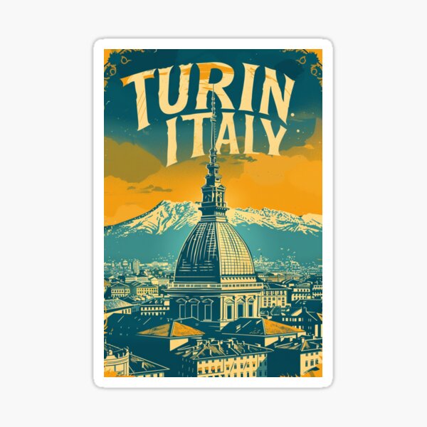 Aperçu de l'œuvre Une illustration de voyage vintage de Turin - Italie créée et vendue par GoodOldVintage.