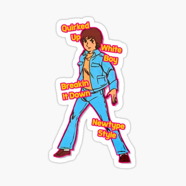 Aperçu de l'œuvre Amuro Ray Gundam Quirked Up White Boy Retro Print Cadeau pour Fujos créée et vendue par MadAnglerPress.