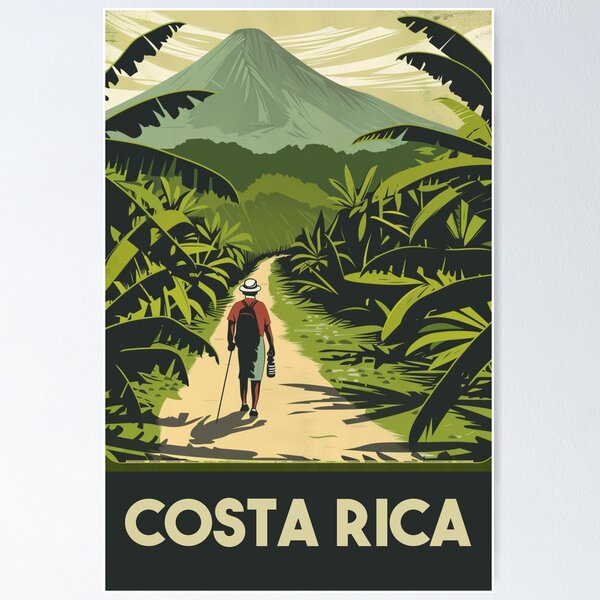Item preview, Una ilustración de viajes vintage de Costa Rica designed and sold by GoodOldVintage.