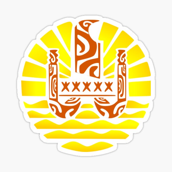 Aperçu de l'œuvre Drapeau de la Polynésie française (jaune) créée et vendue par Nesian-Tahiti.