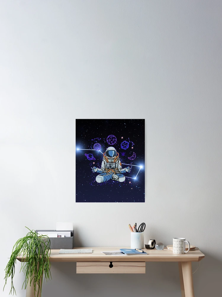 Thumbnail 2 of 3, Poster, Yoga Astronaut designed and sold by WoodburyLake.