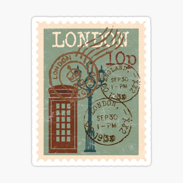 Aperçu de l'œuvre Timbre-poste de Londres en détresse créée et vendue par Primroaddesigns.