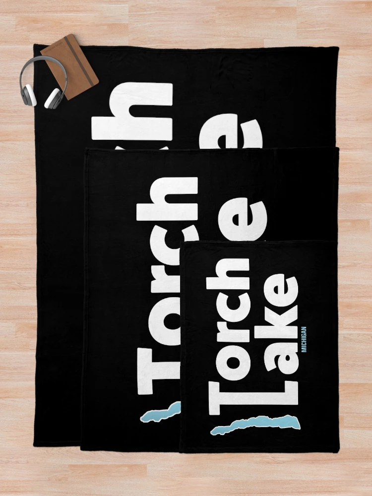 Thumbnail 5 of 6, Throw Blanket, Torch Lake Michigan - Traverse City designed and sold by SwiftSlothMedia.