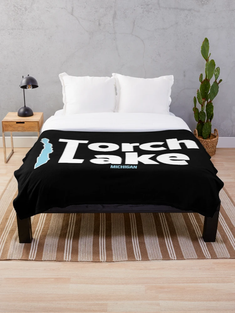 Thumbnail 1 of 6, Throw Blanket, Torch Lake Michigan - Traverse City designed and sold by SwiftSlothMedia.