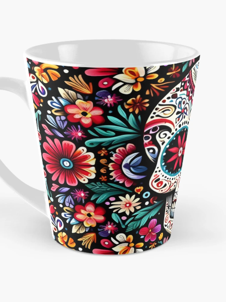 Imagen 3 de 4, Taza de café con la obra Calavera mexicana, diseñada y vendida por edleon.