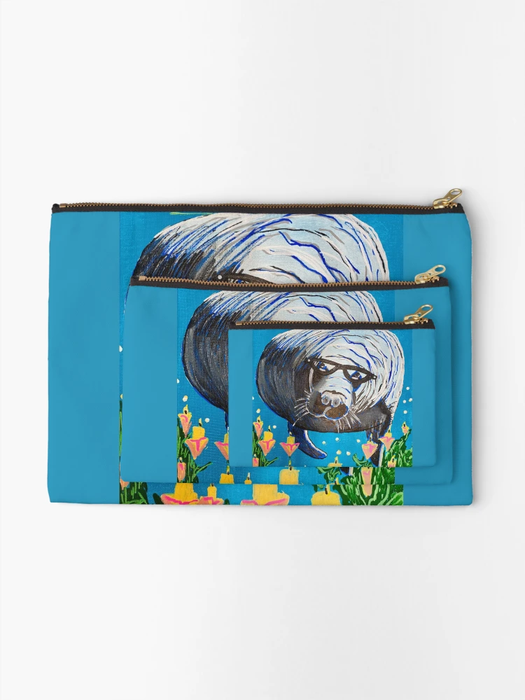 Thumbnail 2 of 4, Zipper Pouch, Candlelit Manatee designed and sold by BradsArts.