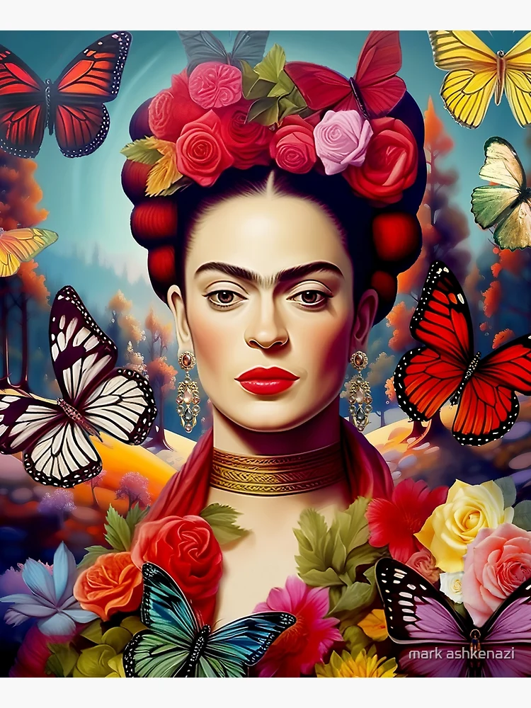 Aperçu 6 sur 6. Tablier avec l'œuvre Frida Kahlo 14 créée et vendue par mark ashkenazi.