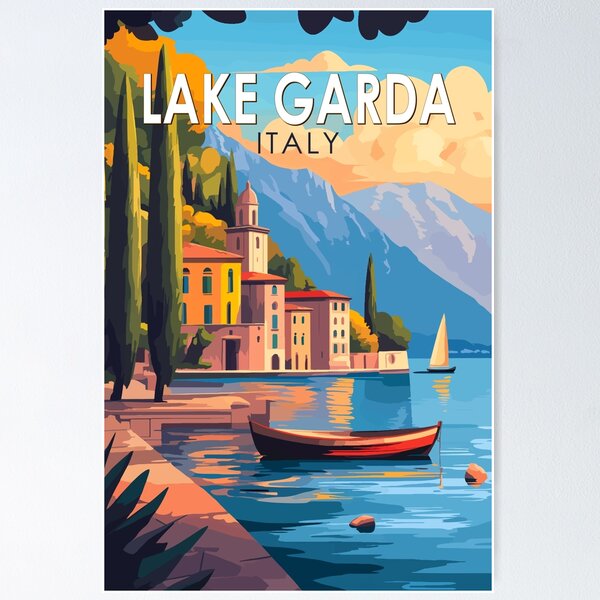 Artikelvorschau, Gardasee Italien Reisekunst Vintage entworfen und verkauft von KrisSidDesigns.
