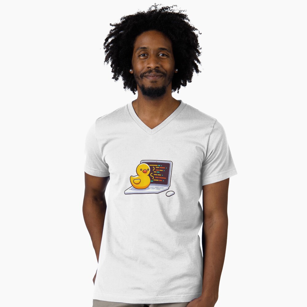 Vista previa del artículo con la obra «Camiseta de cuello en V», diseñado y vendido por StylishDesigns_ByJohn.