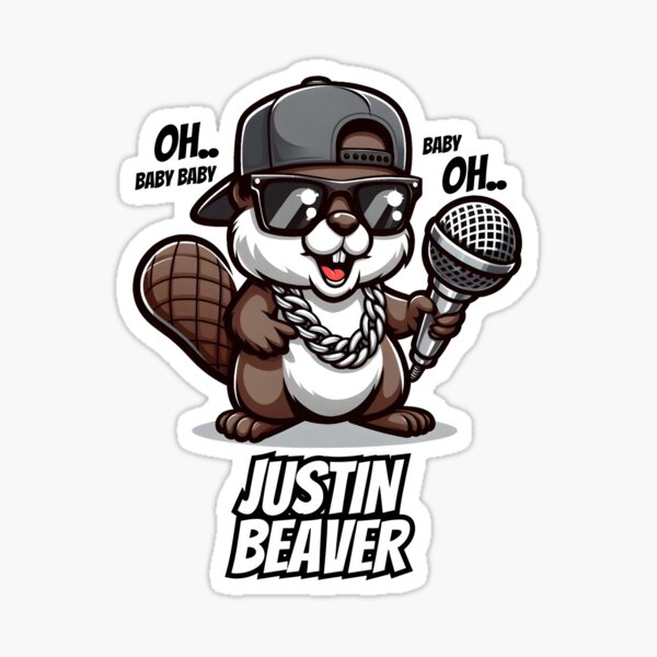Item preview, Cute and Cool Justin Beaver - Street style in cool glasses and a mic ready to sing designed and sold by The magic  Yellow bus.