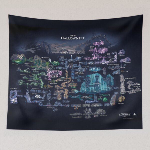 Aperçu de l'œuvre Carte Hollow Knight 8K créée et vendue par Greedish.