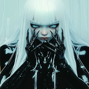 Artwork thumbnail, White Hair Latex by CursedbyLilith