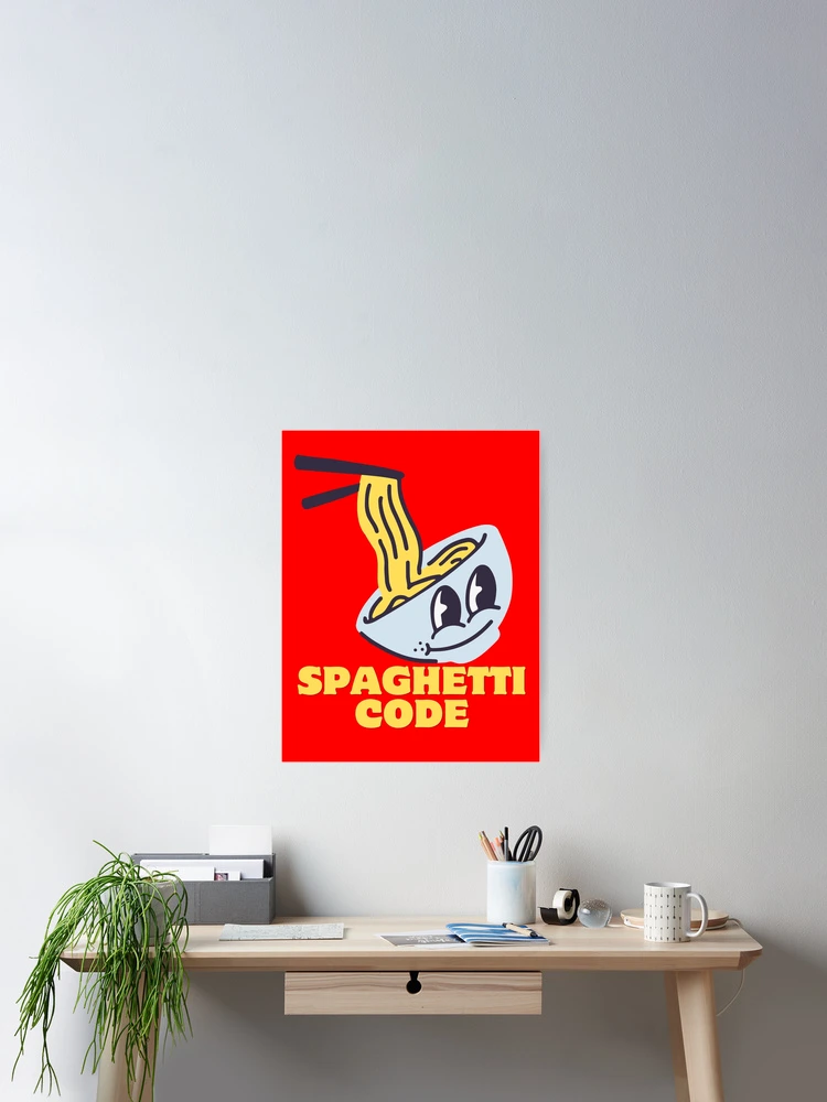 Aperçu 2 sur 3. Poster avec l'œuvre code spaghetti créée et vendue par Redstrawberry13.