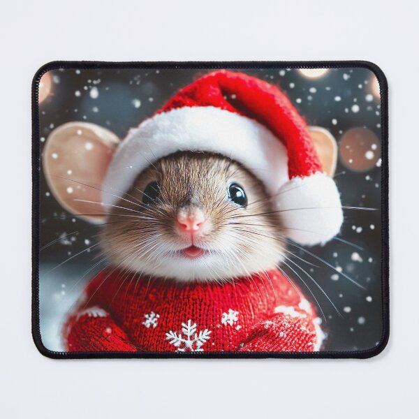 Item preview, Cute Christmas Mouse, Funny Retro Animal Photo designed and sold by CheekyAnimalz.