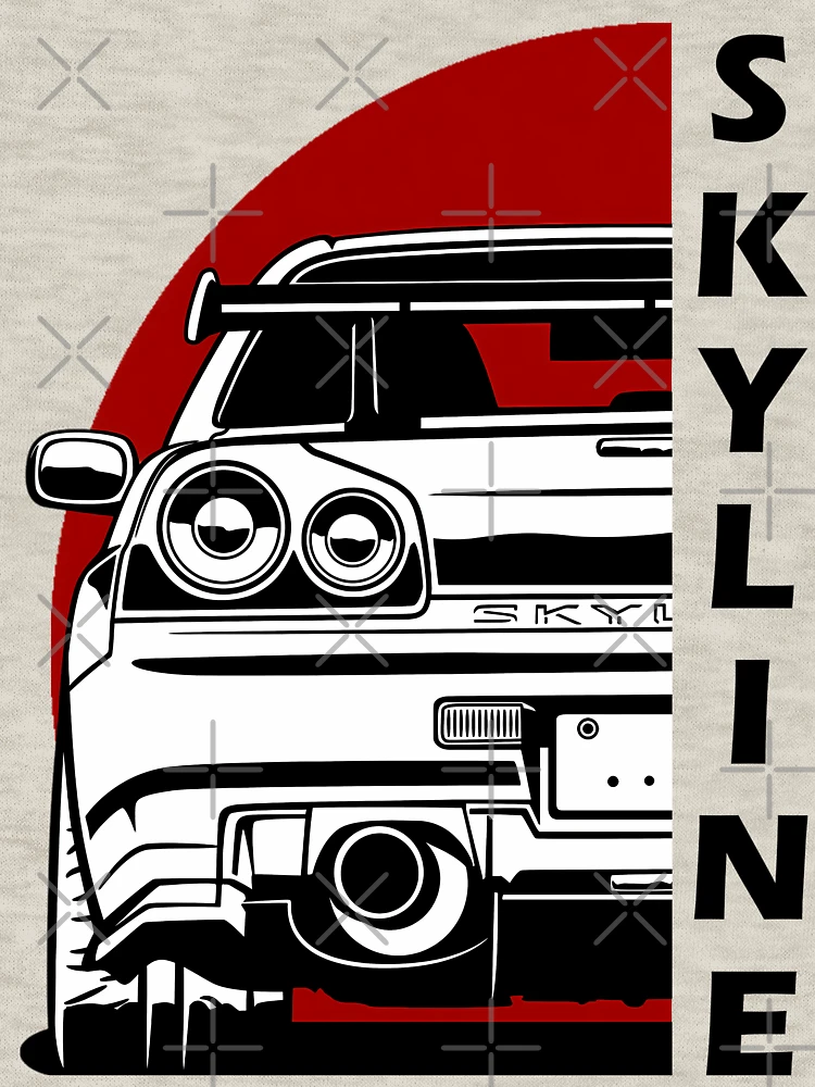 Thumbnail 7 von 7, Essential T-Shirt, Skyline GTR R34 JDM Silhouette designt und verkauft von RCStoreUy.