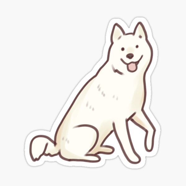 Aperçu de l'œuvre Dessin du chien Jindo blanc créée et vendue par Artofmayara.
