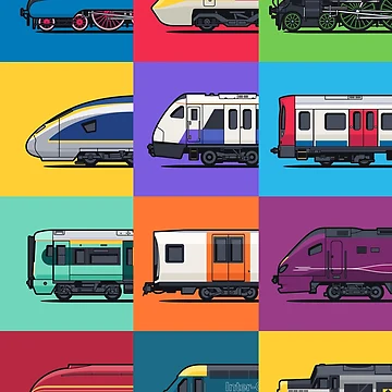 Artwork thumbnail, UK Trains Grid Pattern by VoodooCircus