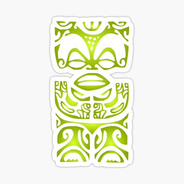 Aperçu de l'œuvre TIKI KANE (vert) créée et vendue par Nesian-Tahiti.