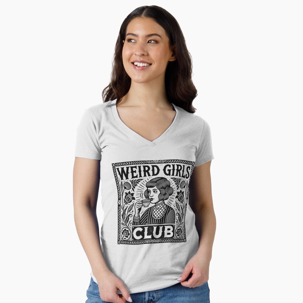 Aperçu de l'œuvre T-shirt moulant col V créée et vendue par Inadesignstore.
