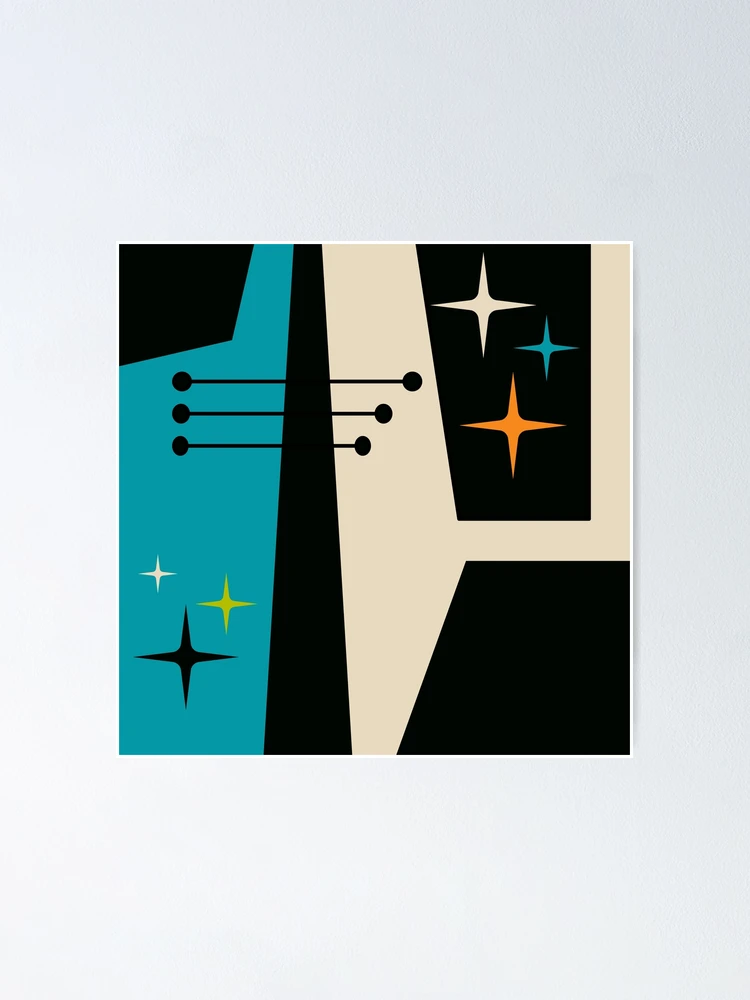 Thumbnail 1 of 3, Poster, mid century modern retro pattern designed and sold by pauloneill-art.
