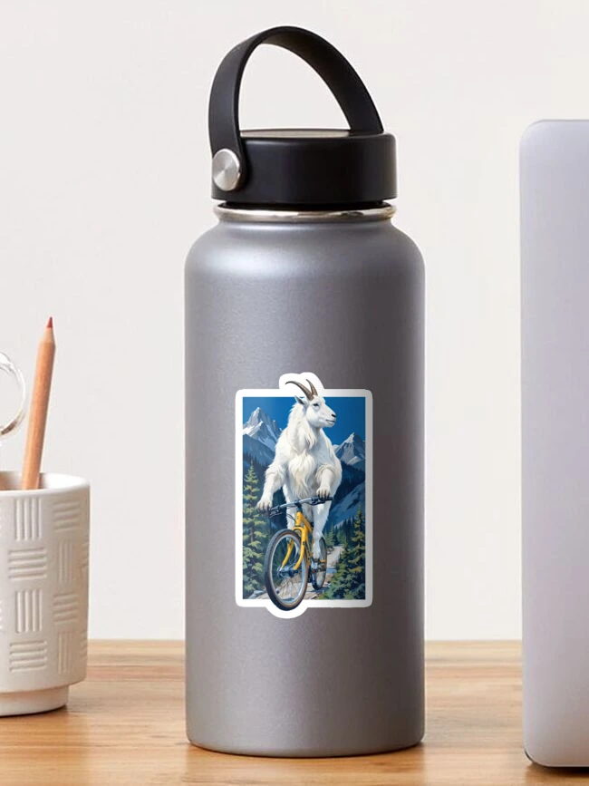 Thumbnail 1 of 3, Sticker, Mountain Bike Goat designed and sold by TeeARTHY.