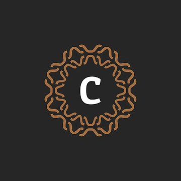 Artwork thumbnail, Monogram C with Wavy Ornamental Pattern by rasagamastore
