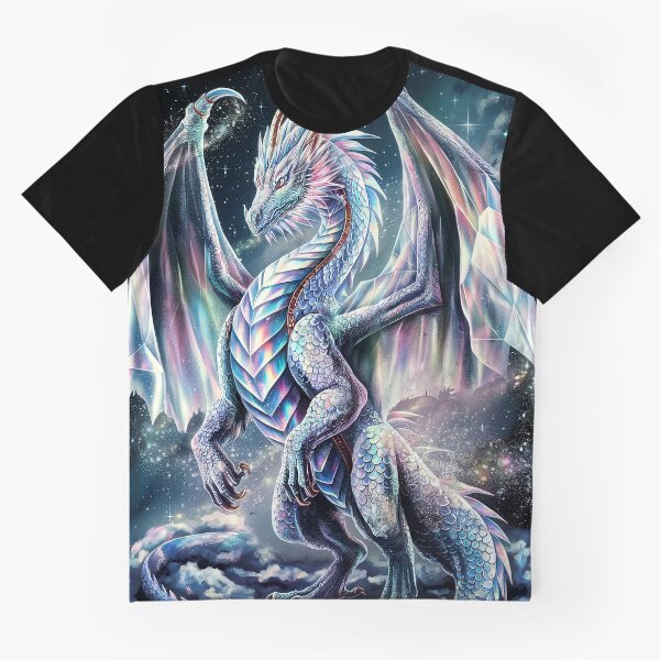 Aperçu de l'œuvre Dragon cosmique irisé dans une galaxie étoilée créée et vendue par ZetaDream.