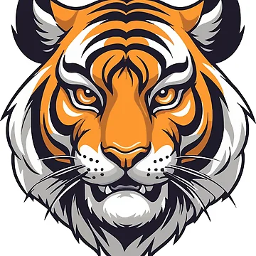 Artwork thumbnail, Tiger Mascot Digital Art by Magnolia Valley Art