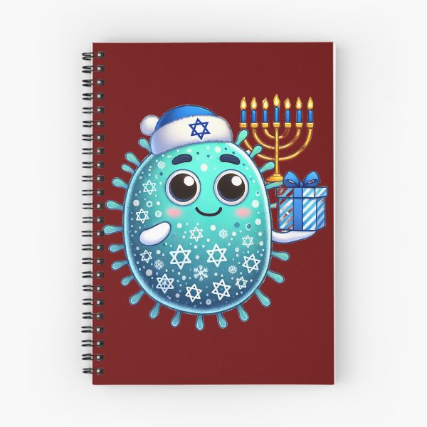 Item preview, Festive Hanukkah Microbe with Menorah and Gift – Inclusive Holiday Design designed and sold by AdoraSticks.