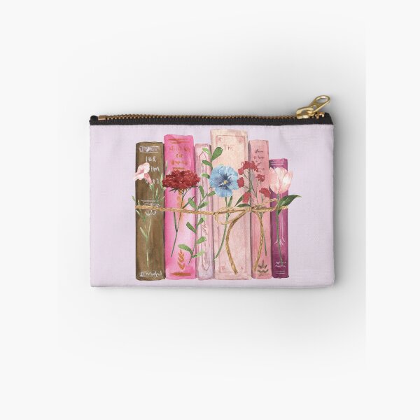Artikelvorschau, Rosa, lila, blumen, und, bücher, aquarell entworfen und verkauft von Nature Hues.