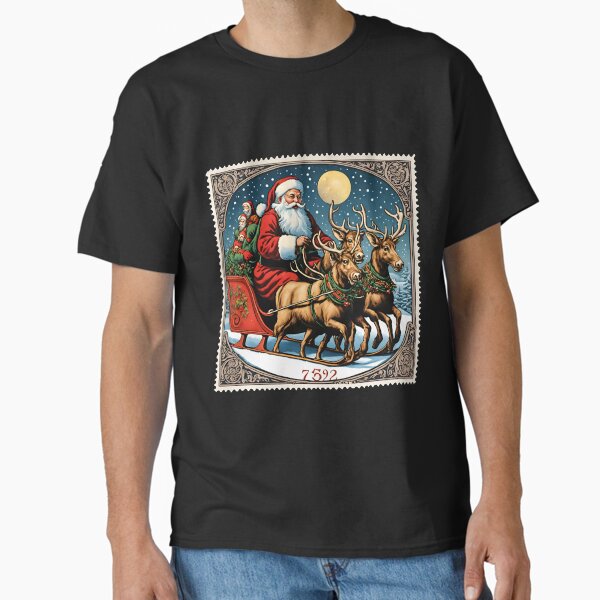 Item preview, Viaje clásico de Navidad: Papá Noel y renos designed and sold by Vintagestamps.