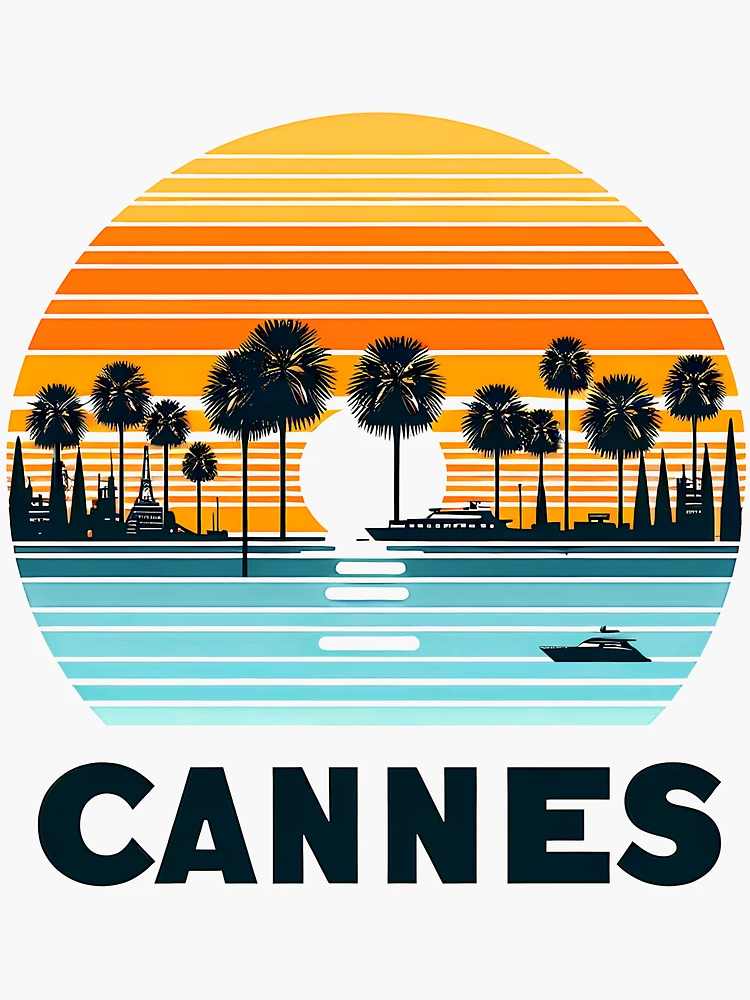 Aperçu 3 sur 3. Sticker avec l'œuvre Cannes France créée et vendue par OzzFrequency.