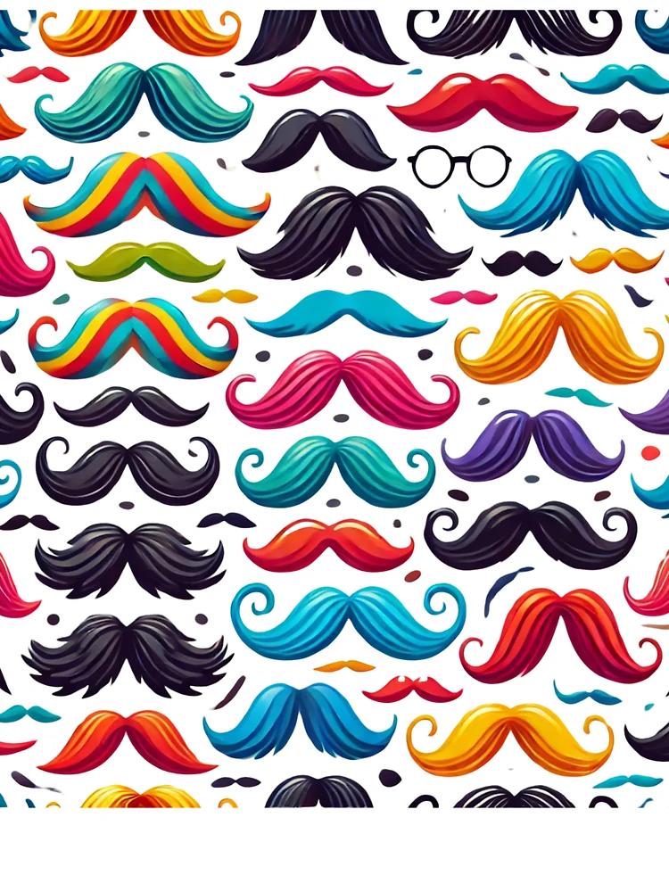 Thumbnail 7 of 7, Oversized T-Shirt, Playful Multicolor Mustache, designed and sold by EpicBuy.