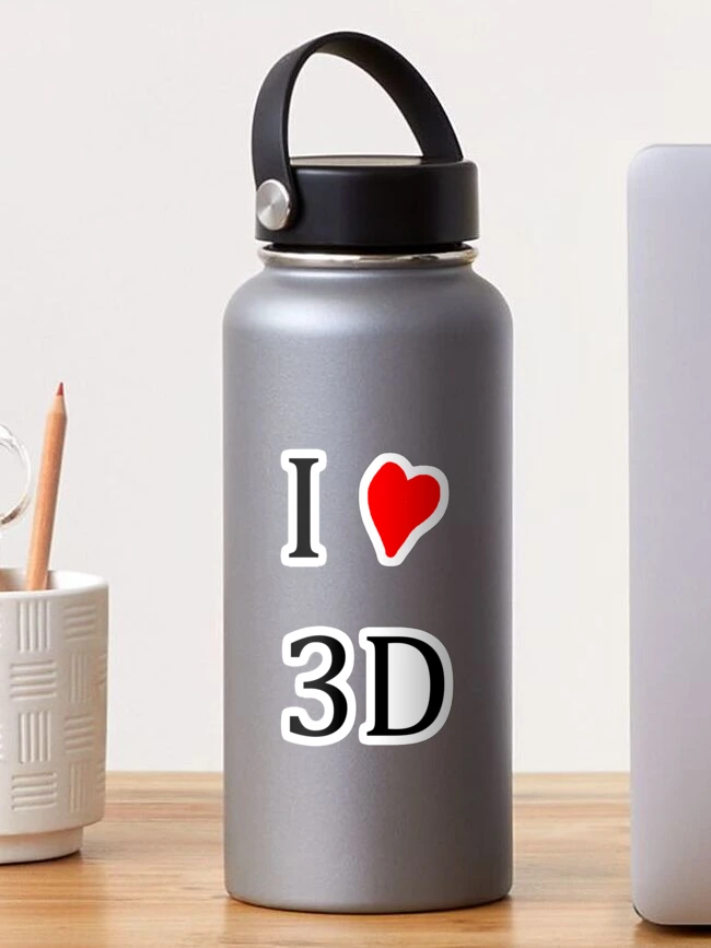 Thumbnail 1 of 3, Sticker, i love 3D designed and sold by pali0o.