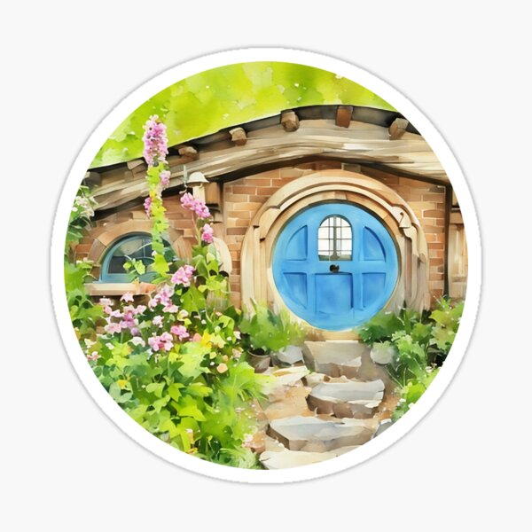 Aperçu de l'œuvre Porte bleue du trou de hobbit créée et vendue par AmanitaCrafts.