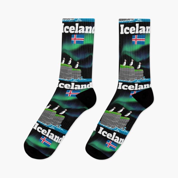 Item preview, Recuerdo de Islandia Aurora boreal Colonia de frailecillos Luces polares Islandia invierno designed and sold by Artstastic.