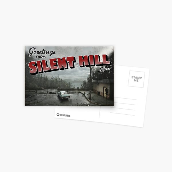 Item preview, Silent Hill Inspired 'Greetings from Silent Hill, Maine, USA' Vintage / Retro Postcard Weathered Design - Horror designed and sold by Mercy Apparel.