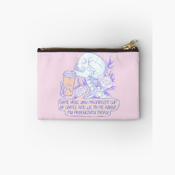 Item preview, Esqueleto bebiendo un café magnífico - Cita divertida sobre productividad designed and sold by Jess.a.creates.