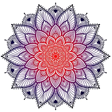 Artwork thumbnail, mandala black-blue-red gradient by emanscorfna
