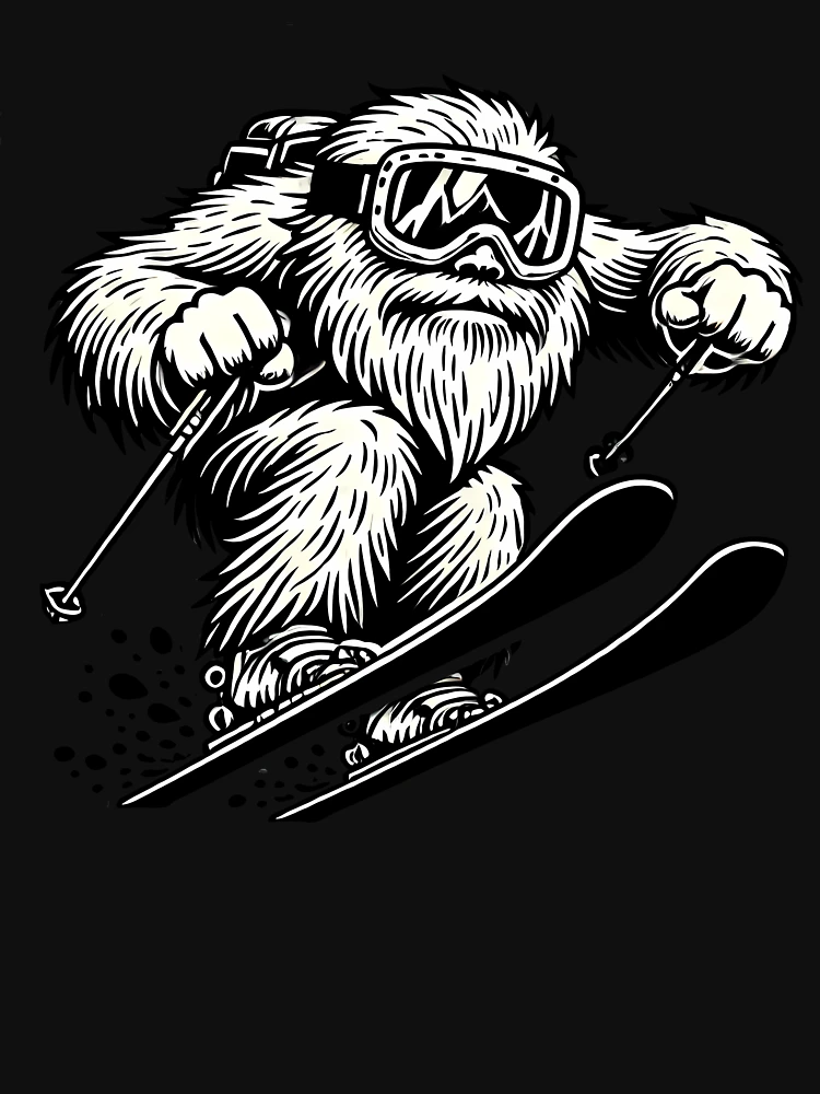 Imagen 7 de 7, Camiseta clásica con la obra Esquí Yeti, diseñada y vendida por Funny Vintage Stickers And T-Shirts.