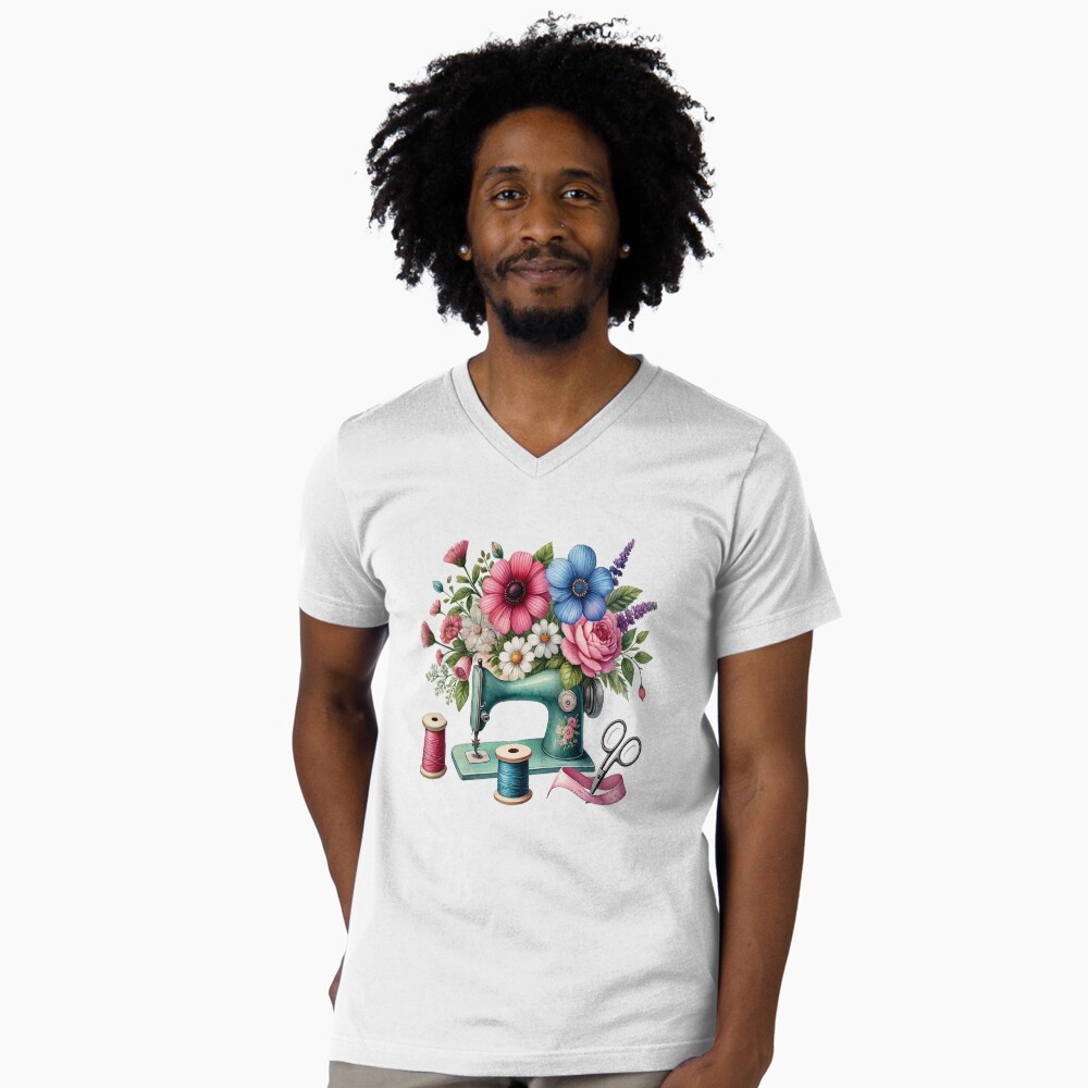 Vista previa del artículo con la obra «Camiseta de cuello en V», diseñado y vendido por clarkfraser.