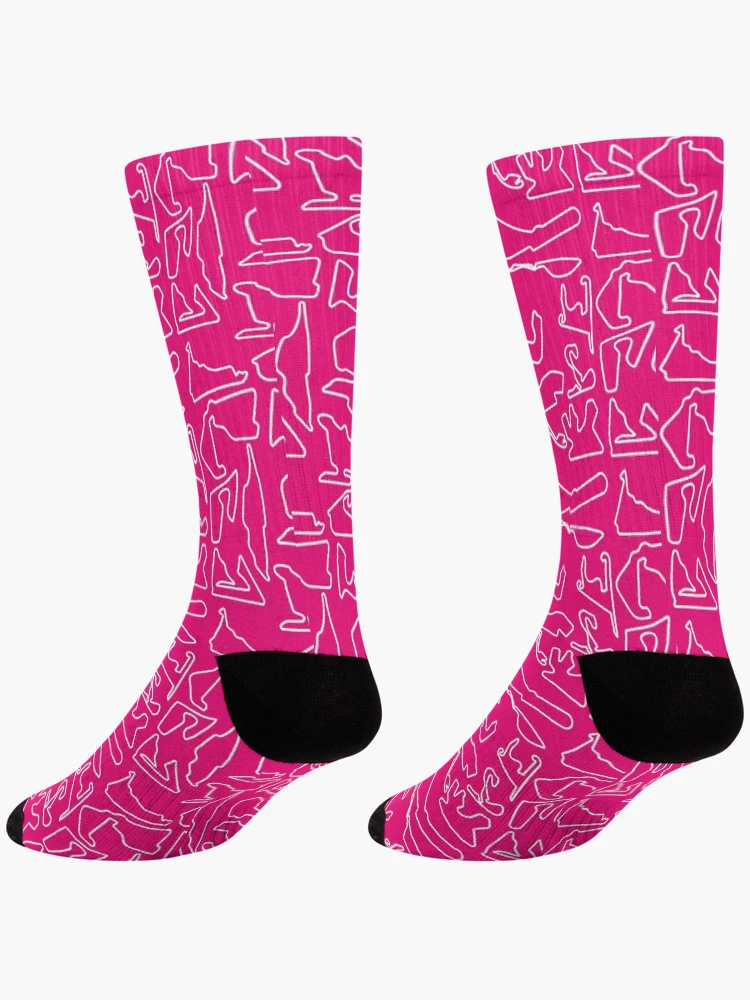 Thumbnail 4 von 5, Socken, F1 2025 Strecken (Pinke Version) designt und verkauft von ThePredestined.