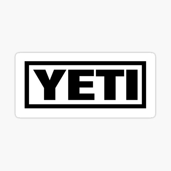 Artikelvorschau, Yeti cooles Outdoor-Box-Logo schwarz-weiß entworfen und verkauft von Kludoman.