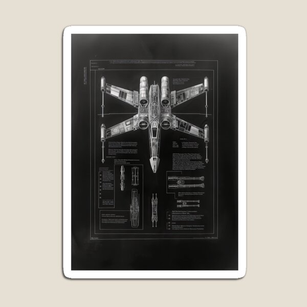 Artikelvorschau, X-Wing-Blaupause – Fan-Art zum Star Wars-Sternenjäger-Schema entworfen und verkauft von SavinMercantile.