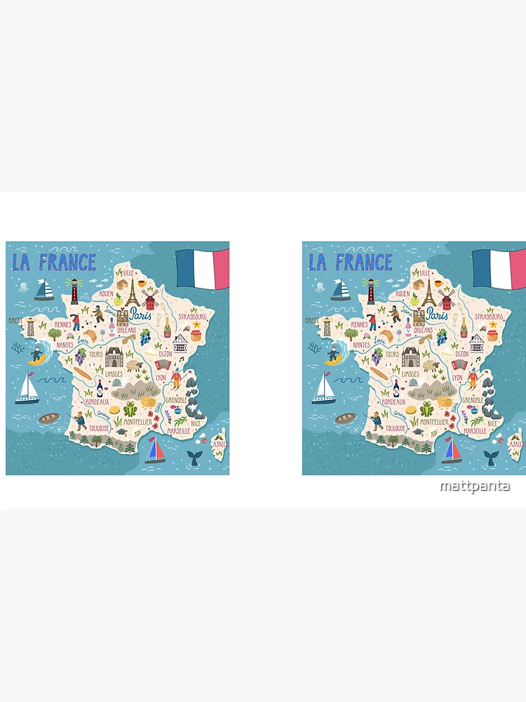 Aperçu 4 sur 4. Mug à café avec l'œuvre Carte de France créée et vendue par mattpanta.
